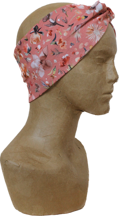 Headband - Florals on Rose