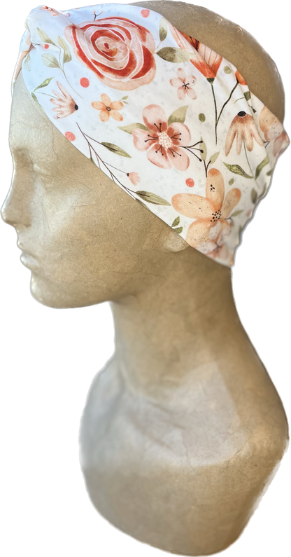 Headband - peach floral