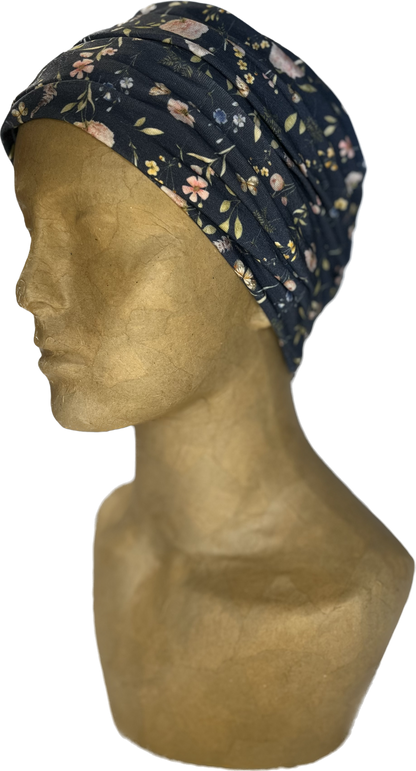 Buff - Dark Blue Wildflower