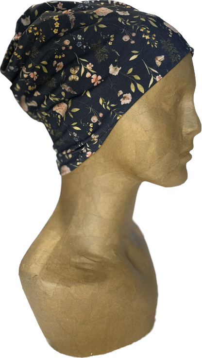 Buff - Dark Blue Wildflower