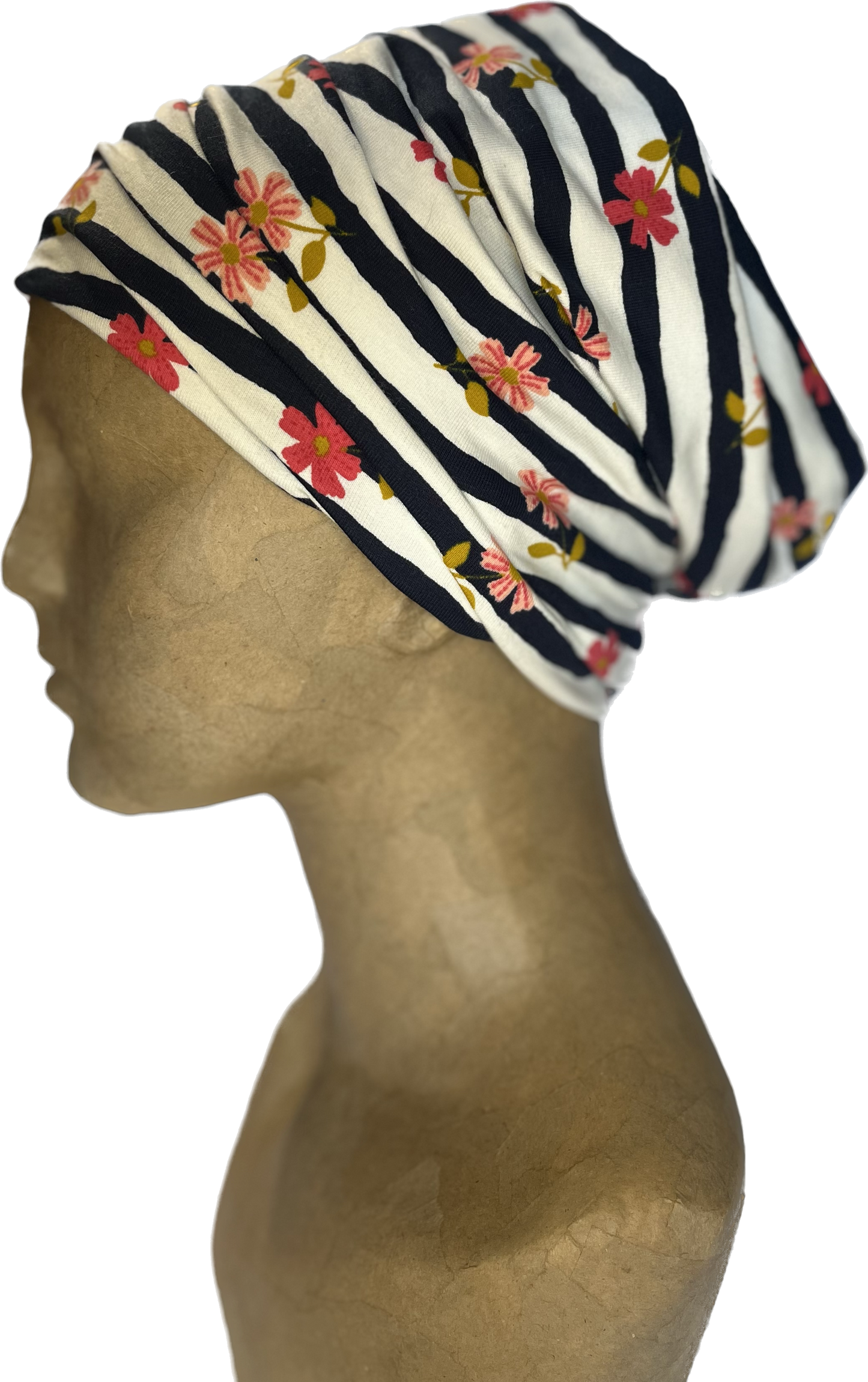 Buff - Flowers on stripes