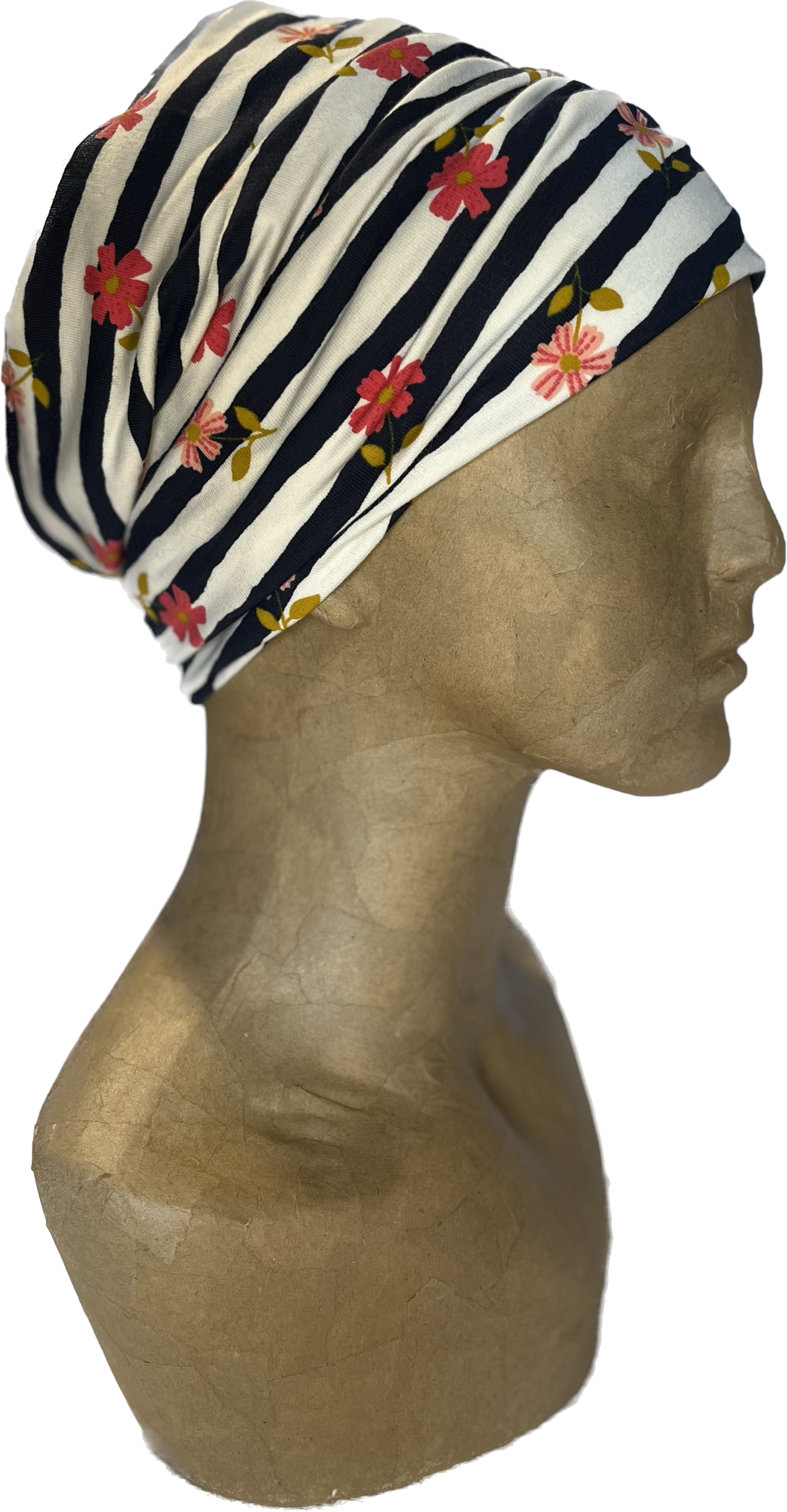 Buff - Flowers on stripes
