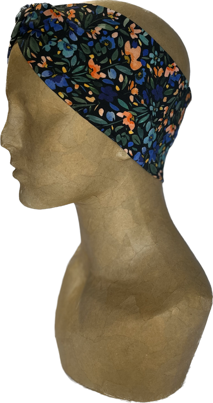 Headband - Ditsy Black Flower