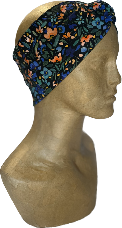 Headband - Ditsy Black Flower