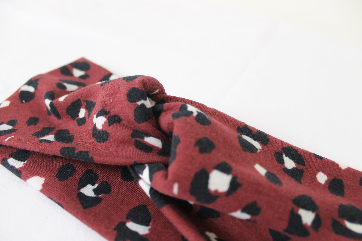 Headband - Dark Red leopard