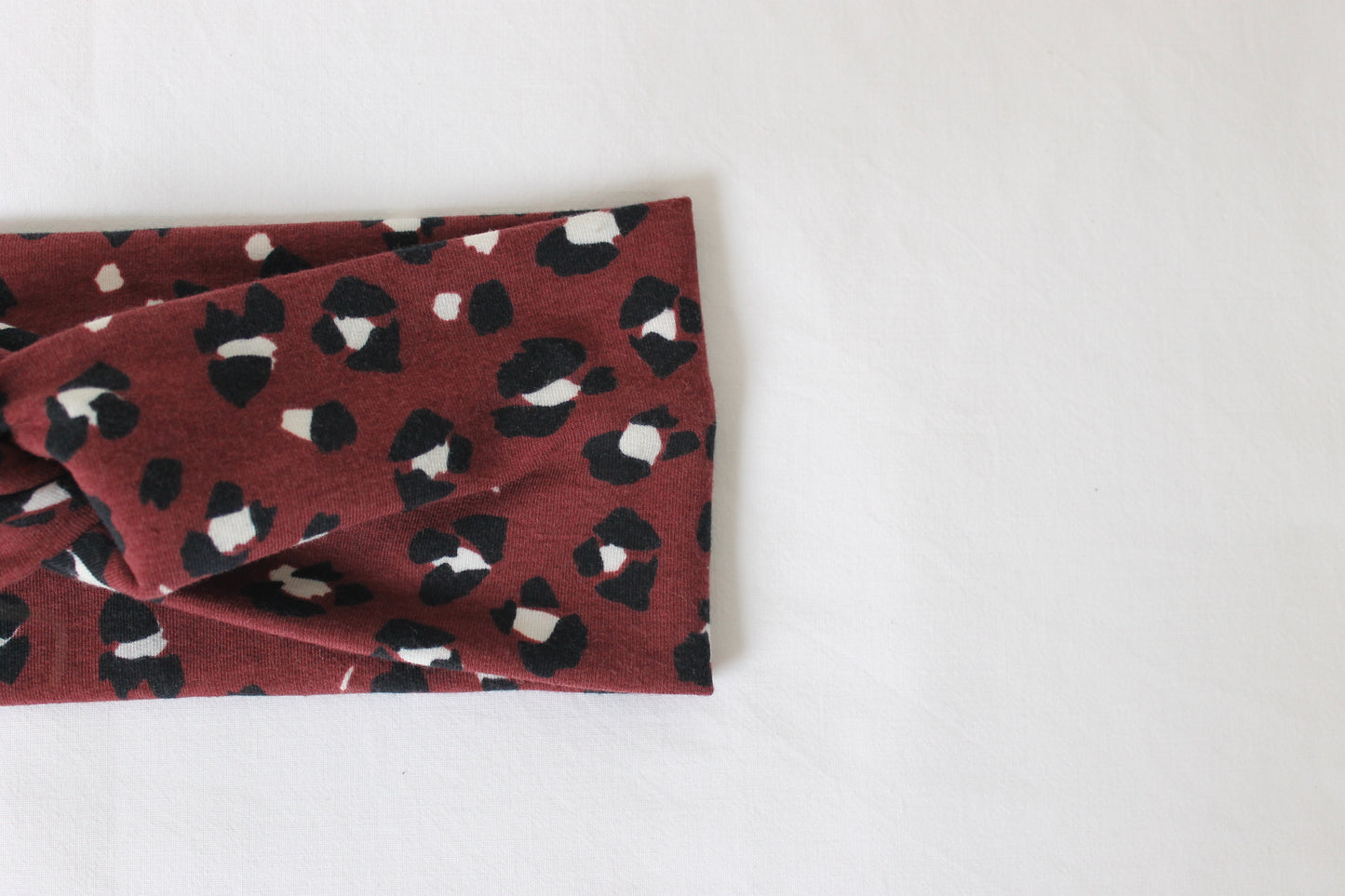 Headband - Dark Red leopard