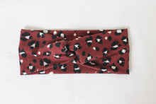 Load image into Gallery viewer, Headband - Dark Red leopard
