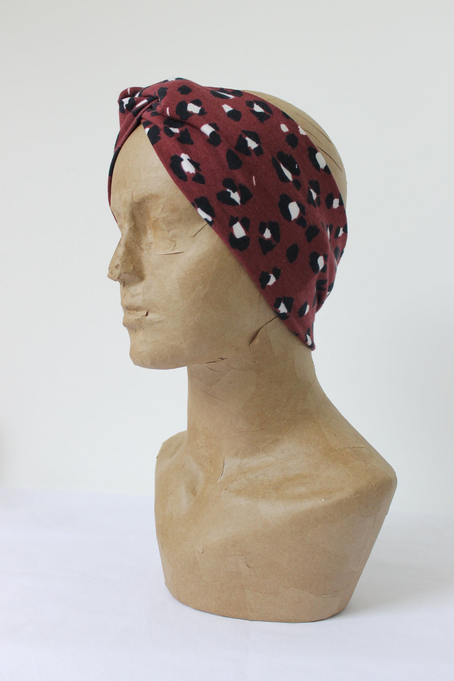 Headband - Dark Red leopard